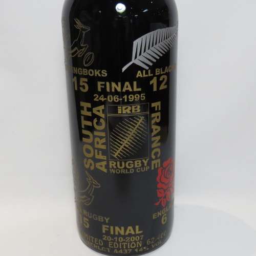 1995/2007 South Africa Rugby world cup champions Limited Edition wine bottle - #62 of 400