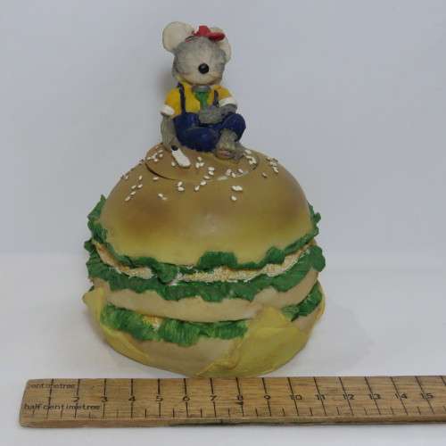 Hamburger with mouse money box - No lid on base