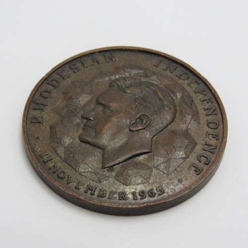 1965 Rhodesian Independence bronze medallion