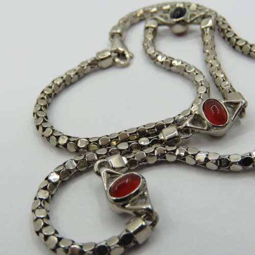 Costume jewellery necklace and bracelet silver look alike - never used