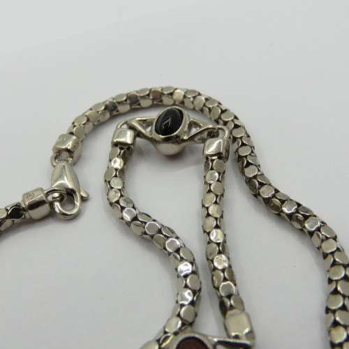 Costume jewellery necklace and bracelet silver look alike - never used