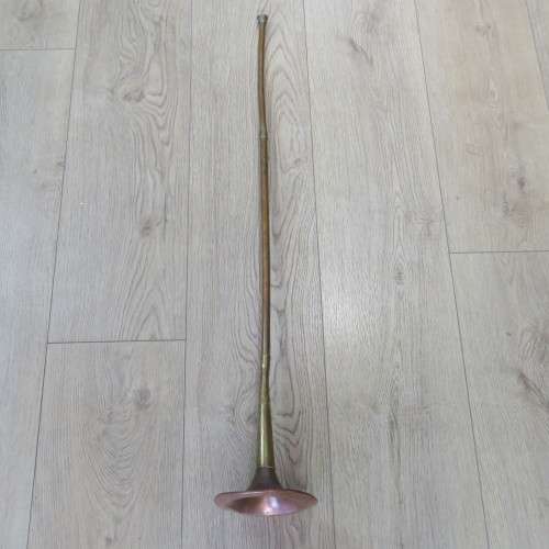 Vintage brass and copper long trumpet - Length 101 cm