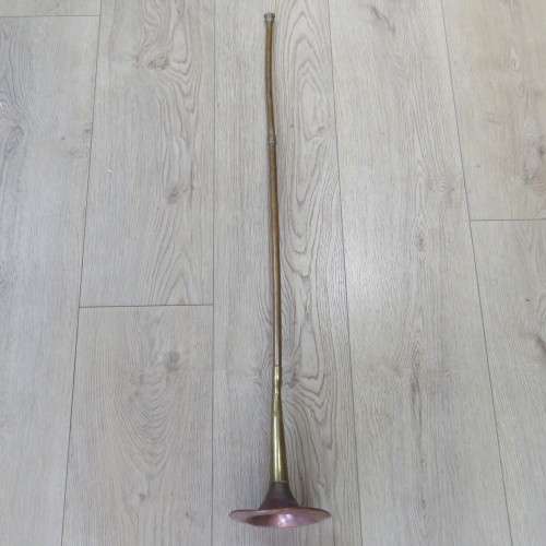 Vintage brass and copper long trumpet - Length 101 cm