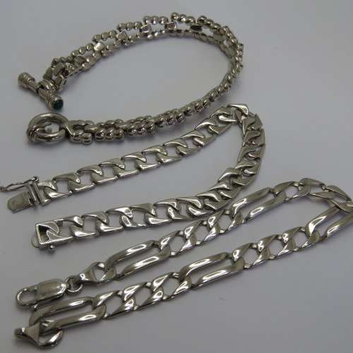Costume lot of 3 silver look-alike bracelets - Never worn