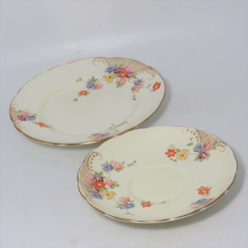 Vintage Foley China porcelain tea set trio