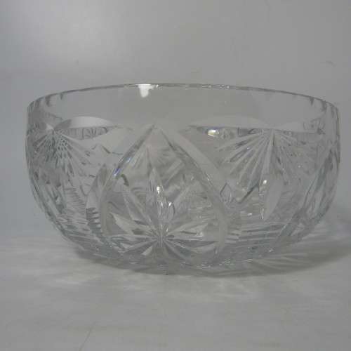 Vintage Crystal glass salad bowl - heavy