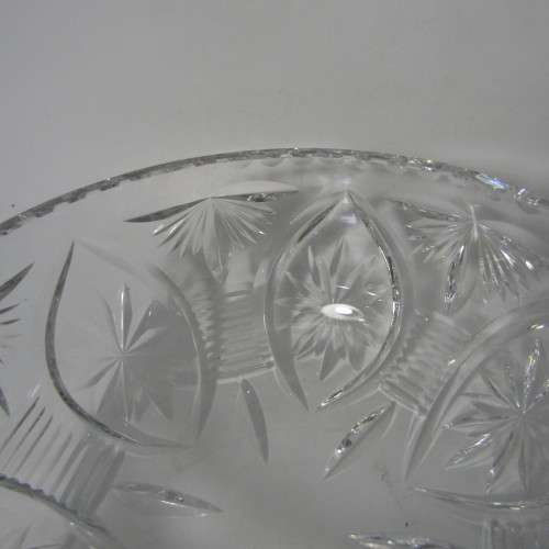Vintage Crystal glass salad bowl - heavy