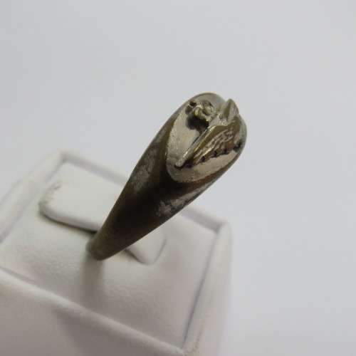 WW2 Royal Air Force ring - Silverplate on brass - Size T