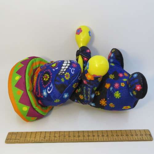 Purple Skeletom Plush toy with rattles - Singing La Bamba - Needs batteries