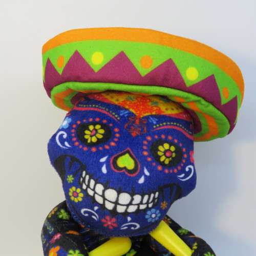 Purple Skeletom Plush toy with rattles - Singing La Bamba - Needs batteries