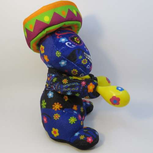 Purple Skeletom Plush toy with rattles - Singing La Bamba - Needs batteries