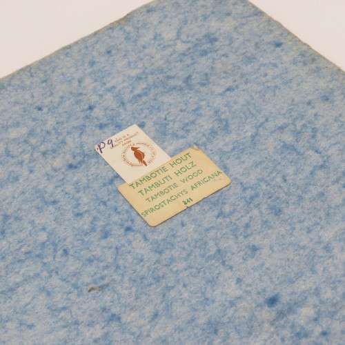 Vintage Tambotie wood square coaster - Marked `Sektor 20` - Possibly military souvenir