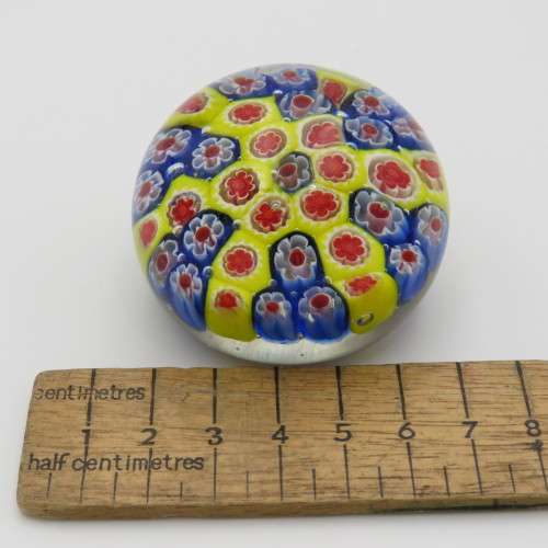 Vintage Millefiori handmade glass paperweight