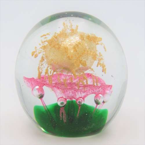 Vintage handmade glass paperweight