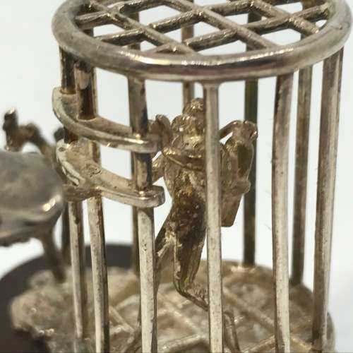 Sterling silver shark cage diving sculpture - By Stuart Benade