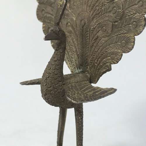 Vintage Silver peacock napkin holder - scans 80% silver - weighs 45.1 grams