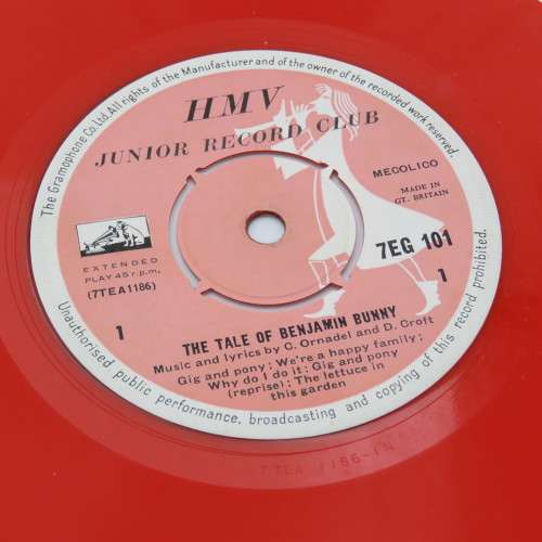 His Masters Voice Beatrix Potter The tale of Benjamin bunny by Vivien Leigh 45 rpm vinyl record