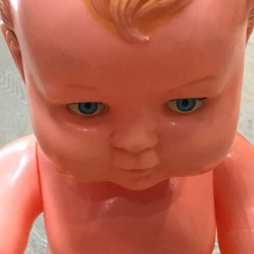Vintage Plastic baby boy doll - 60cm - no clothing