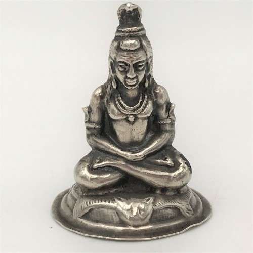 Vintage Silver Hindu god idol figurine - marked T100 - weighs 37,5g