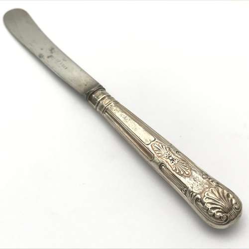 Set of 6 Antique Leverly Bros. butter knives Hallmarked silver handles