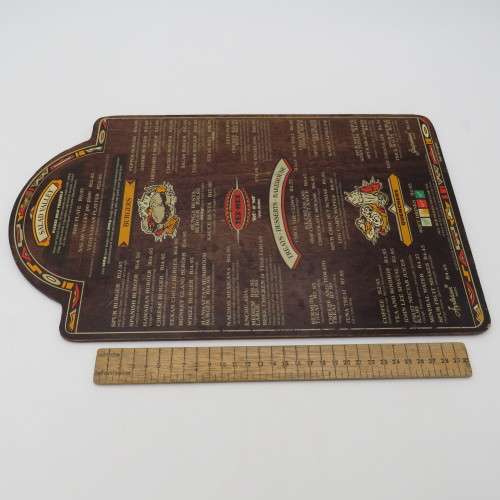 Vintage Apache Spur Cape Town wooden menu - Spur Burger R12,95
