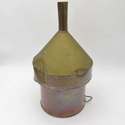 Antique brass funnel with military markings