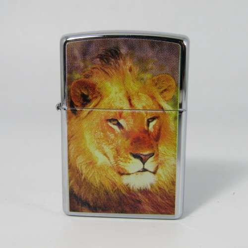 Original Stainless Steel Zippo with Lion printing - excellent condition