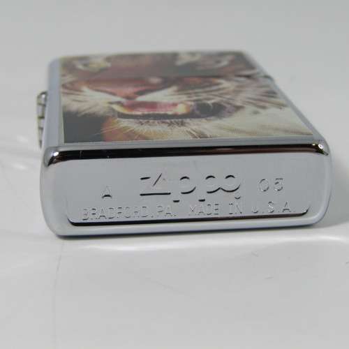 Original Stainless Steel Zippo with Tiger printing - excellent condition