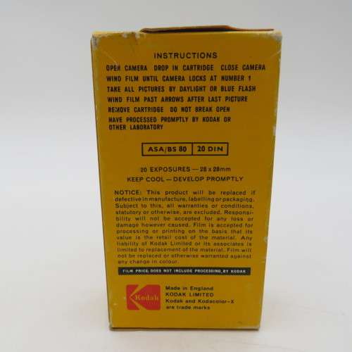 Kodacolor-X CX 126-20 cartridge in box unused - Expired Jan  1975
