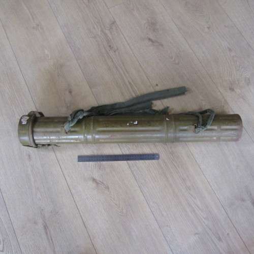 Chinese Recoilless projectile tin holder - used in Angola during border war - 82cm
