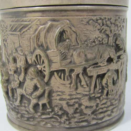 Vintage Herman Hooijkaas silver plated tea caddy for Douwe Egberts