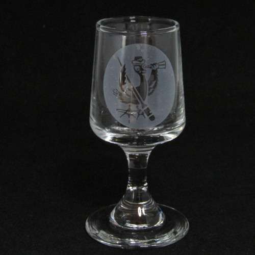 Set of 10 vintage SA Womans Auxiliary Naval Service (SWAN) small liqueur glasses - circa 1970`s