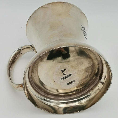 South African Parliament pre 1953 silver plated mug by Walker and Hall