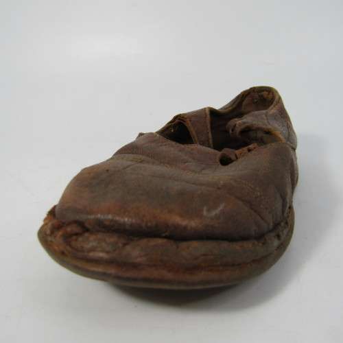 Pair of antique leather girl shoes