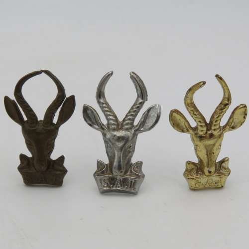 Lot of 3 different SA Infantry bokkop badges