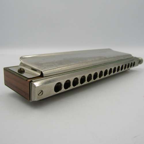 Vintage Hohner Chromika III harmonica in case