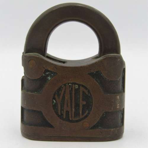 Vintage small YALE brass padlock - no key