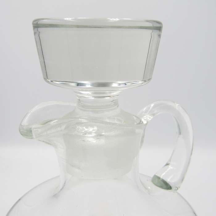 Vintage handmade glass decanter with lid