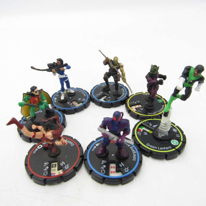 Lot of 7 DC Heroclix mini figurines