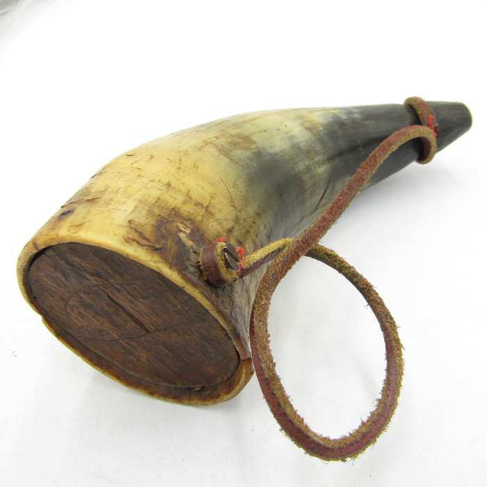 Antique Black powder gun powder horn