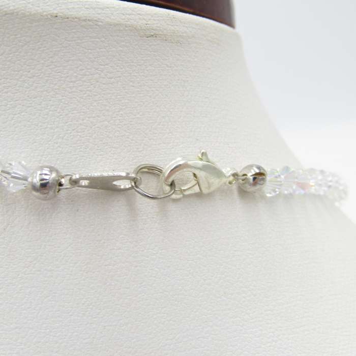 Crystal necklace vintage with blue heart pendant