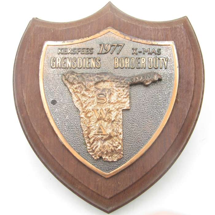 1977 South West Africa Border duty Christmas plaque