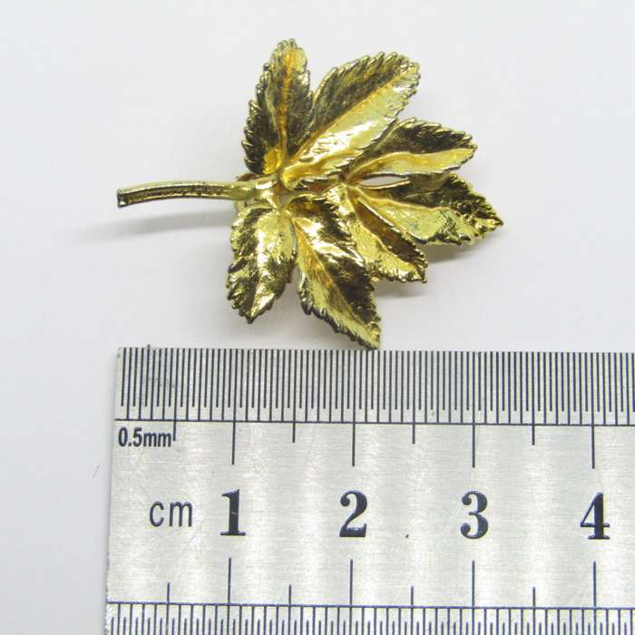 Flora Danica Sterling silver 24kt gold encrusted leaf brooch