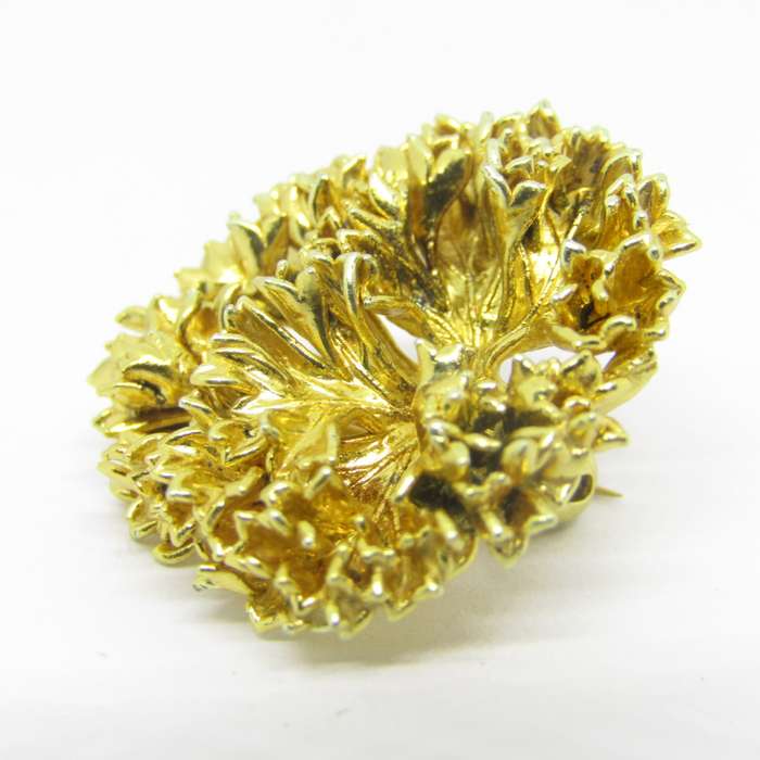Flora Danica Sterling silver 24kt gold encrusted Parsley leaf brooch