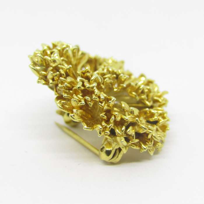 Flora Danica Sterling silver 24kt gold encrusted Parsley leaf brooch