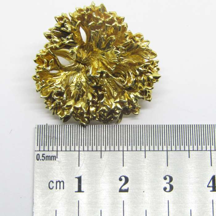 Flora Danica Sterling silver 24kt gold encrusted Parsley leaf brooch
