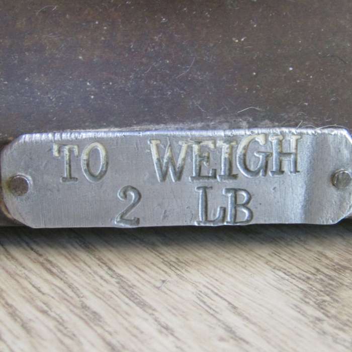Antique brass and iron 2 lbs grocer balancing scale