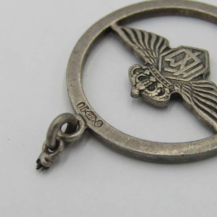 Herman Hoorkaas made silverplated KLM pilot`s wings in pendant