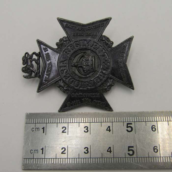 The Rhodesia Regiment cap badge - one lug