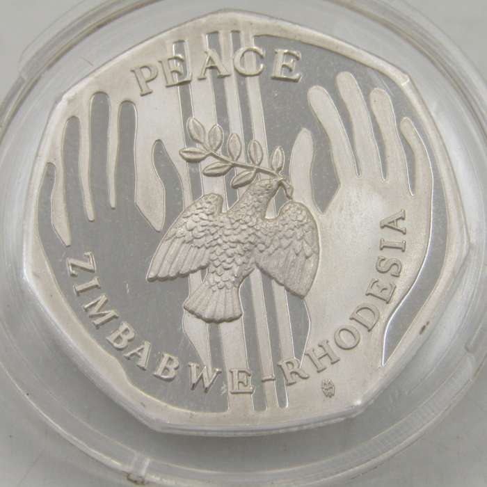 Zimbabwe - Rhodesia silver Peace medallion in box
